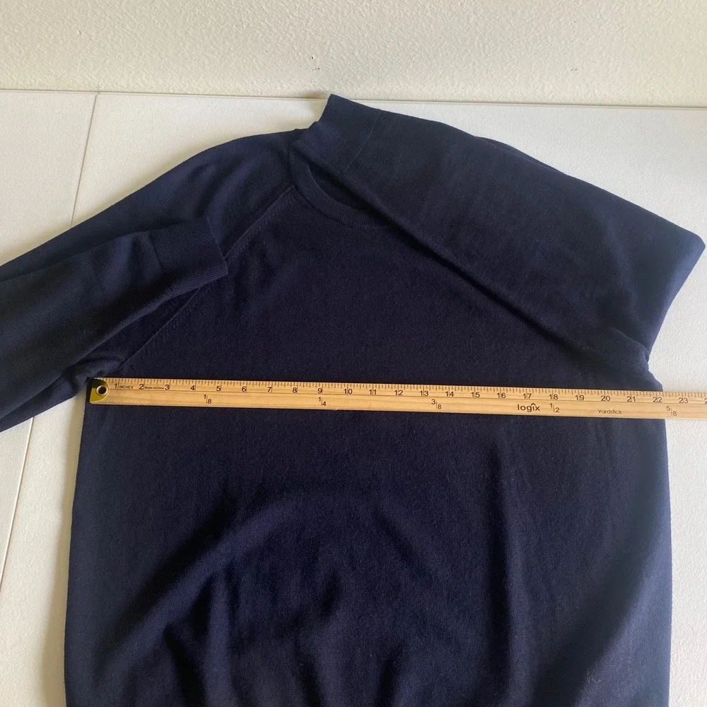 Banana Republic Merino Wool Sweater Navy Crew Neck Knit Size‎ L